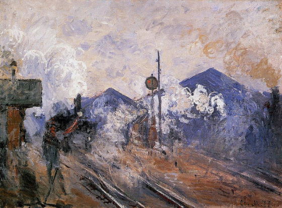 Les voies à la sortie de la Gare Saint-Lazare, 1877 