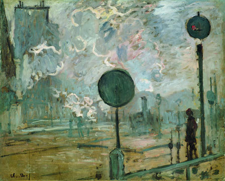 La Gare St Lazare à l’extérieur (le signal), 1877