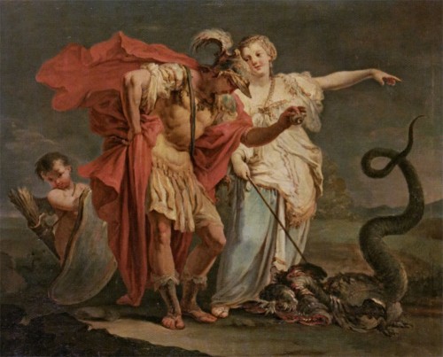 Médée et Jason neutralisant le dragon gardien de la Toison d'or
