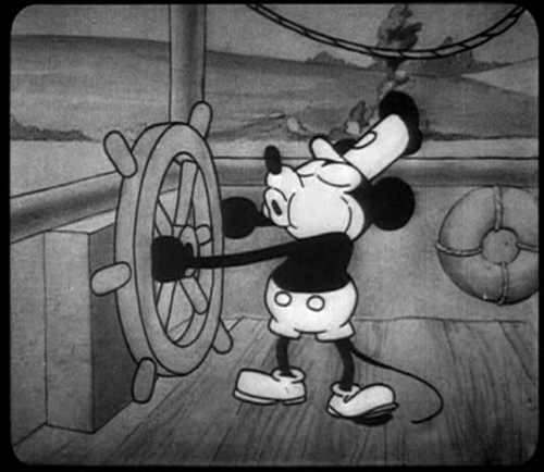mickey whistles steamboat willie